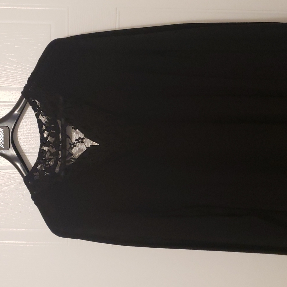 Michel Studio Lace V-Neck Sweater Dress